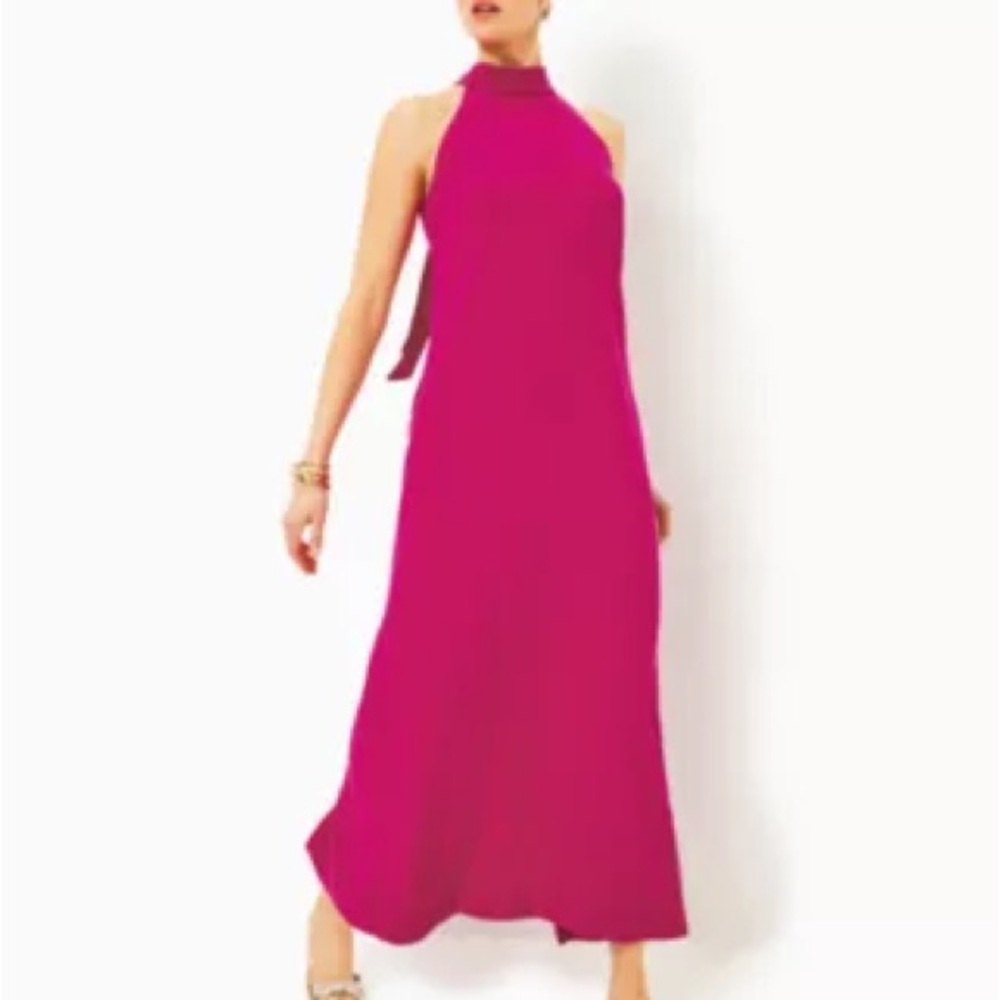 Lilly Pulitzer Pink Halter Maxi Gown